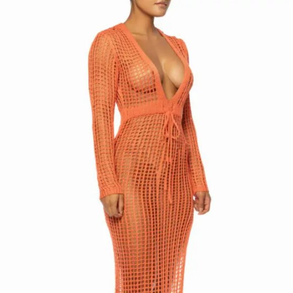 Coral Tropical Love Maxi Dress - Picture 1 of 3
